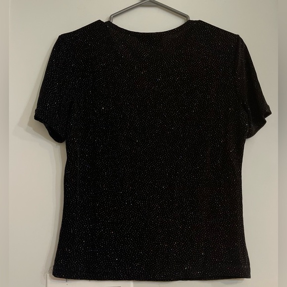 Vintage Carroll Reed Collection Black Sparkling Short Sleeve Top - Picture 3 of 4